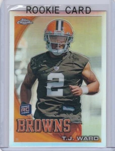 TARJETA DE NOVATO TJ WARD 2010 Topps Cromado T.J. REFRACTOR RC Cleveland Browns BRONCOS - Imagen 1 de 2