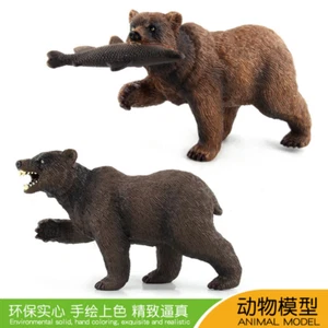 Pet bear Modl Black bear Brown bears that eat fish Ornament Toy Education Cognit - Picture 1 of 12