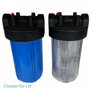 10" Jumbo Housing Water Filter Dechlorinator Blue or Clear 3/4 Bsp inlet/outlet - Picture 1 of 9