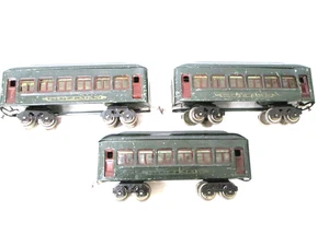 Lionel 610 x 3 NYC Lines Early Pullmans D Verde MFG Preguerra Calibre O X7309 - Imagen 1 de 13