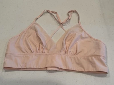 SHIMERA Sexy Strappy Bralette No Wire Bra Top Womens LargePINK Adjustable Straps - Image 1 of 4