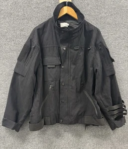 UNM Original Herren 3XL Canvas Militärstil Utility Jacke schwarz durchgehender Reißverschluss Taschen - Bild 1 von 16
