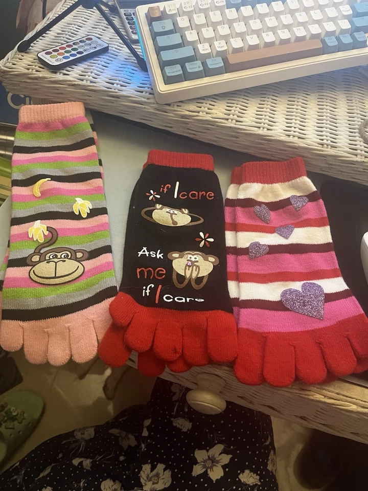 Y2K toe socks monkey pick one FREE SHIPPING - Image 1 of 1
