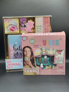 NEW DIY Journal Kit Set for Girls, Decorate Your Planner & Good Vibes Candle Kit - Picture 1 of 5