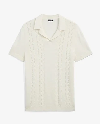 Suéter Polo Express Para Hombre Marfil Zig Zag Tejido Abierto Algodón Talla Mediana Nuevo con Etiquetas Foto 1 de 3