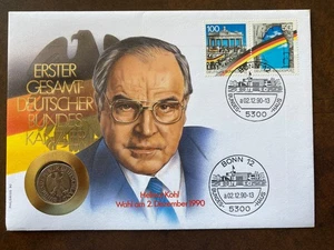 Briefumschlag NUMISBRIEF 1990 Münze Money Coin DEUTSCHLAND DEUTSCHLAND HELMUT KOHL - Bild 1 von 1