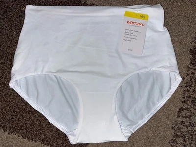NWT Warners Smooth it over Front Smoothing High Waist Brief Panty white Med 6 - Image 1 of 2