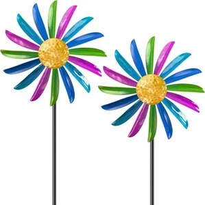 Metal Wind Spinners Outdoor, 360° Wind Sculpture Spinner with Metal Stake, Wate - Picture 1 of 7