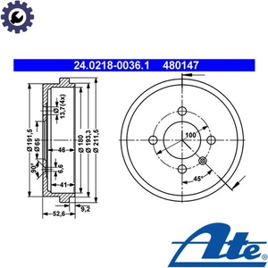 2x BRAKE DRUM 24.0218-0036.1 FOR VW LUPOI AHT 1.0L AKU 1.7L AUA/APE/AHW 1.4L - Picture 1 of 9