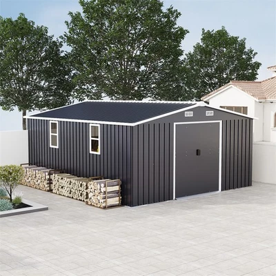 10×12ft Outdoor Storage Shed w/ Lockable Door & Vent Two Daylight Windows - Image 1 of 4