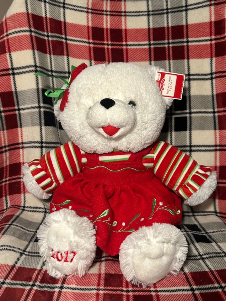 Oso de peluche de felpa Wal-Mart Christmas Snowflake 2017 con etiquetas Foto 1 de 1