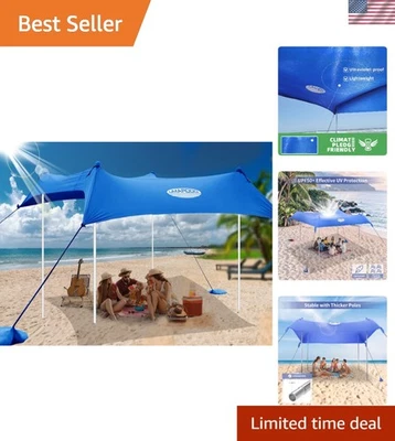 Toldo parasol ajustable de 10x10 pies para exteriores - Protección duradera UPF 50+ en azul Foto 1 de 4