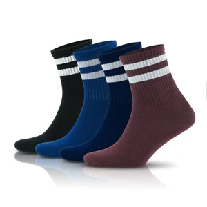 |GoWith 4 Paar bunte gestreifte Baumwollsocken für Herren | Sport Sneaker - Bild 1 von 14