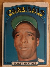 1972 Topps Marty Martinez Baseball Card #336 Cardinals Low-Grade Poor