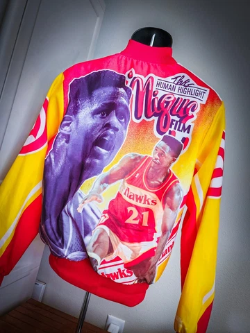Vintage Chalkline Fanimation Dominque Wilkins Atlanta Hawks Jacket Medium NBA Cover