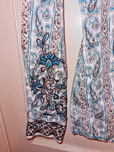 Panhandle Slim Rough Stock Shirt Women M Paisley Pearl Snap Embrodiery Cowgirl - Bild 1 von 6