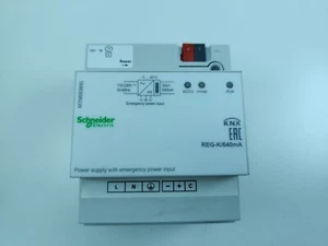 Fuente de alimentación SCHNEIDER KNX Reg. K 640mA con entrada de energía de emergencia gris claro - Imagen 1 de 7