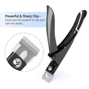 Black Manicure Nail Art Tip Cutter Acrylic UV False Nail Edge Trimmer Salon - Picture 1 of 4