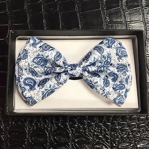 Tuxedo Unique Style Blue Germs Style Neckwear Adjustable Adult Men Bow Tie - Picture 1 of 2