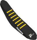 D'COR MX Seat Cover Black/Yellow Ribs 3070101