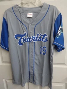 Camiseta deportiva de béisbol MiLB 2019 Asheville Tourists SGA con botones delanteros para hombre grande nueva sin etiquetas - Imagen 1 de 9