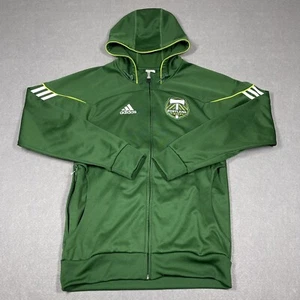 Portland Timbers Jacket Men Large Green Spellout Adidas FullZip Hood Season 2011 - Picture 1 of 13
