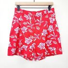 Joie Women's Red Floral Print Linen Blend Shorts NWOT Size 6