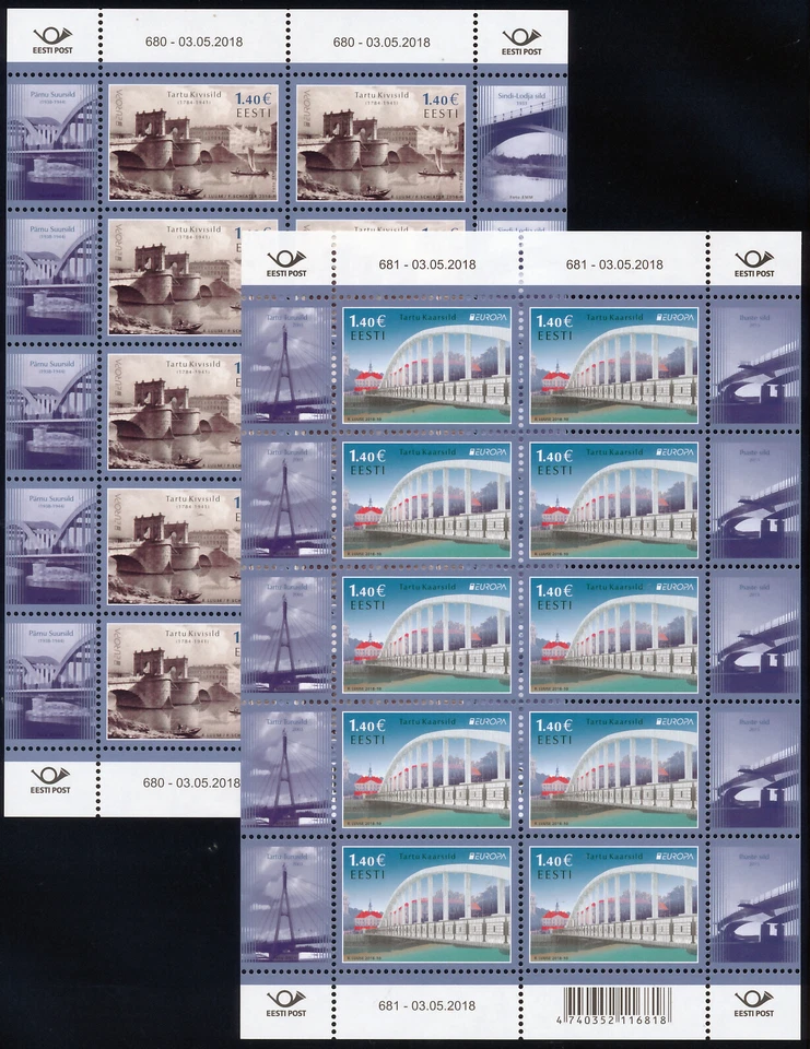 ESTONIA 2000/2018 EUROPA CEPT HOJAS - cada una disponible para comprar por separado Foto 1 de 1