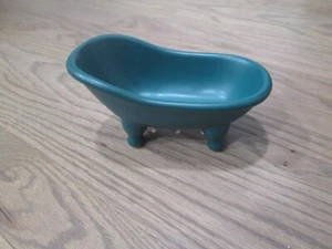 Grün Keramik Mini Krallenfuß Badewanne Seifenschale - Bild 1 von 6