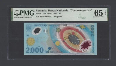 Romania - 2000 Lei 1999 P111a "Commemorative" Uncirculated Grade 65 - Image 1 of 2