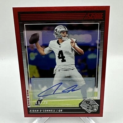 2024 Score - Aidan O'Connell Red Zone Auto /20 Las Vegas Raiders - Image 1 of 4