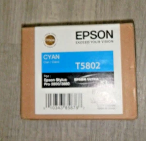 Original Epson T5802 Cyan Tintenpatrone - Bild 1 von 3