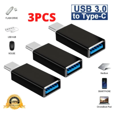 USB-C Type C 3.1 Male to USB 3.0 Type A Female Adapter Sync Data Hub OTG 3-Pack  - Image 1 of 4