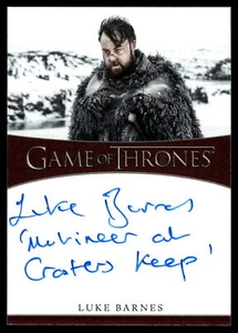 GAME OF THRONES IRON ANNIVERSARY Luke Barnes "MUTINEER AT" INSCHRIFT AUTO - Bild 1 von 2