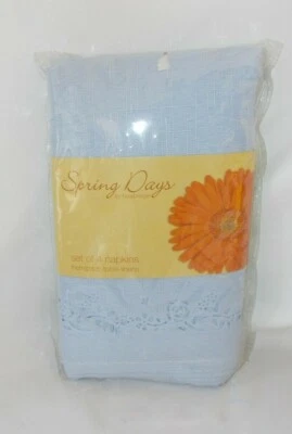 Set of 4 Spring Days by Newbridge Napkins Powder Blue 17" X 17" Floral Garland  - Image 1 of 4