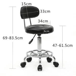 Hydraulic Tattoo Salon Adjustable Stool Massage Facial Spa Beauty Rolling Chair - Picture 1 of 11