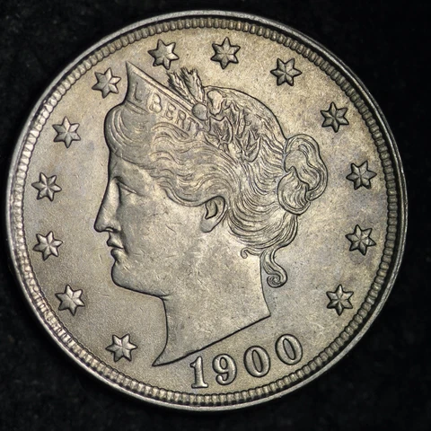 1900 Liberty V Nickel CHOICE UNC *UNCIRCULATED* MS E338 DFL Cover