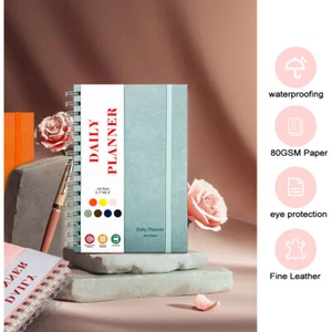 Monthly Daily Hourly Planner Undated A5 To Do List Notebook Hardcover USA - Picture 1 of 16
