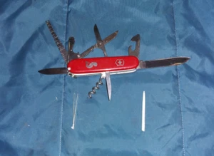 Vintage - Retired - 91mm - VIctorinox Red Angler Swiss Army Knife - Multi Tool - Picture 1 of 4