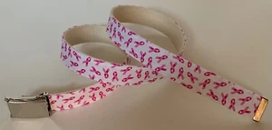 Rosa Schleife GÜRTEL + Schnalle Frauen Frau Symbol Brustkrebs Bewusstsein Wohltätigkeit - Bild 1 von 2