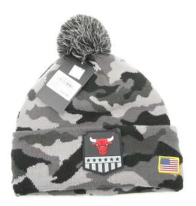 New W/ Tag Ultra Game Chicago Bull Basketball American Flag Beanie One Size - Picture 1 of 4