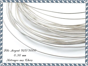 Fil rond diam 0,30mm recuit, en Argent 925/1000. Réf : FL030 - Bild 1 von 1
