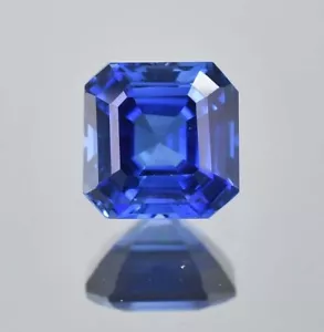 AAA+ Natural Royal Blue Ceylon Sapphire Square Cut Loose Gemstone GIT Certified - Picture 1 of 7