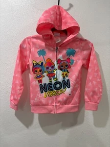 LOL surprise neon vibes girls zip up sweater size 7 - Picture 1 of 9
