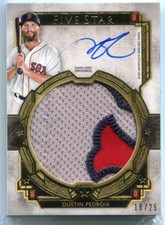 2018 Topps Five Star Jumbo Autographs FSJPDP Dustin Pedroia Patch Auto 18/25