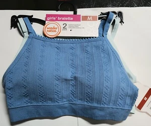 Wonder Nation Girls High Neck Rib Bralette Size M 2 Pk - Picture 1 of 5