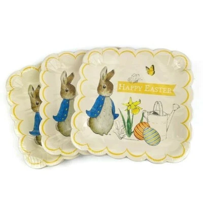 Peter Rabbit Plates, Birthday, Party, Easter Decorations  16 Plates  9x9 inches - Image 1 of 2