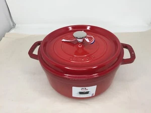 STAUB Cast Iron Dutch Oven 4-qt Round Cocotte, Cherry - Picture 1 of 5