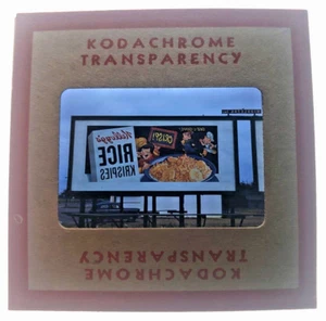 Kodachrome Red Border Slide | *1949* Rice Krispies Billboard Sign Advertising - Picture 1 of 3