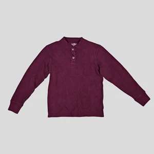 Camisa Pullover Old Navy Para Hombre Manga Larga Borgoña Tejido Waffle Talla Pequeña - Imagen 1 de 6